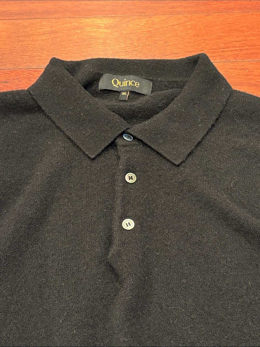 Quince Men’s Size XL Black 100% Cashmere Mongolian Cashmere Polo Sweater - Picture 10 of 10